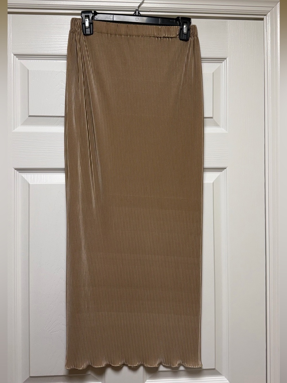 SHEIN Tan Ribbed Maxi Skirt